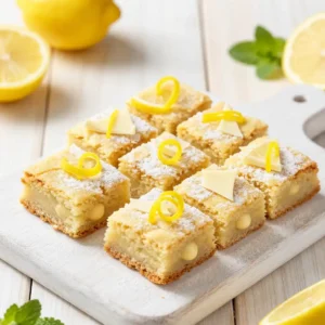 Gooey Lemon White Chocolate Blondies Recipe | Easy & Delicious