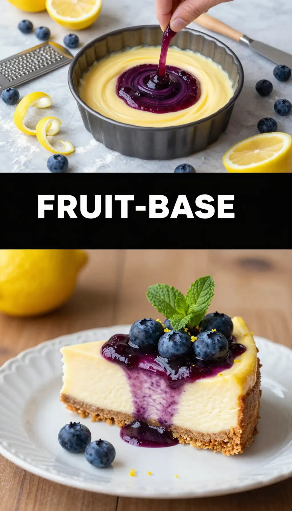 Lemon Zest And Blueberry Cheesecake