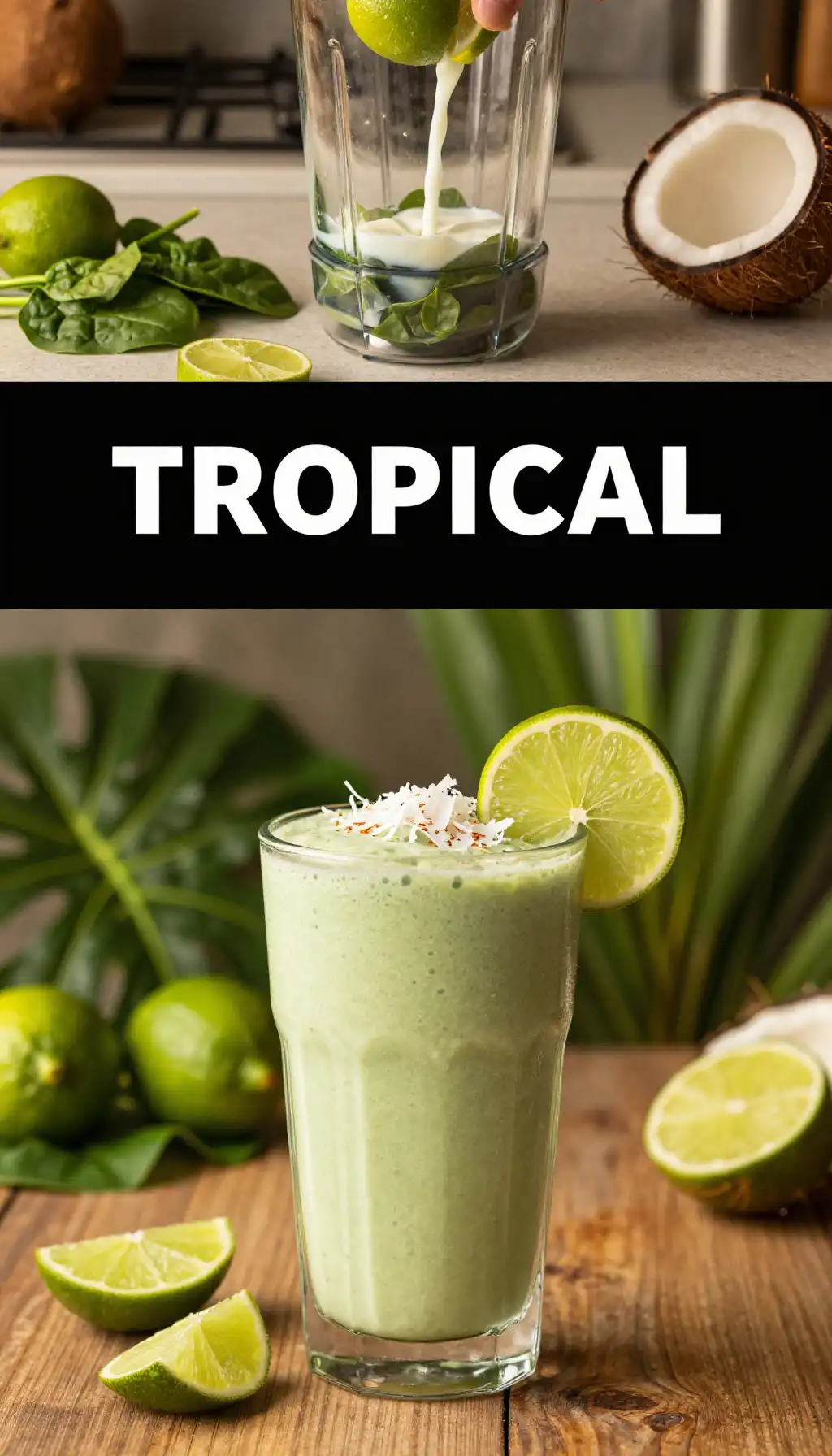 Lime Coconut Smoothie for Tropical Vacation Vibes