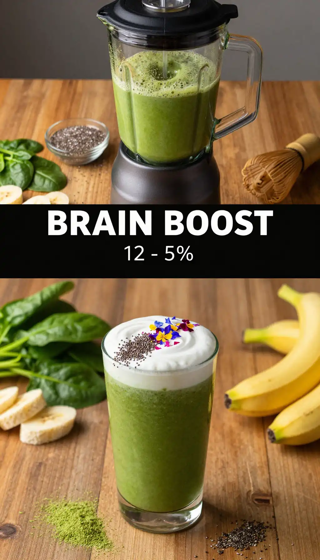 Lion's Mane Matcha Smoothie for Cognitive Function