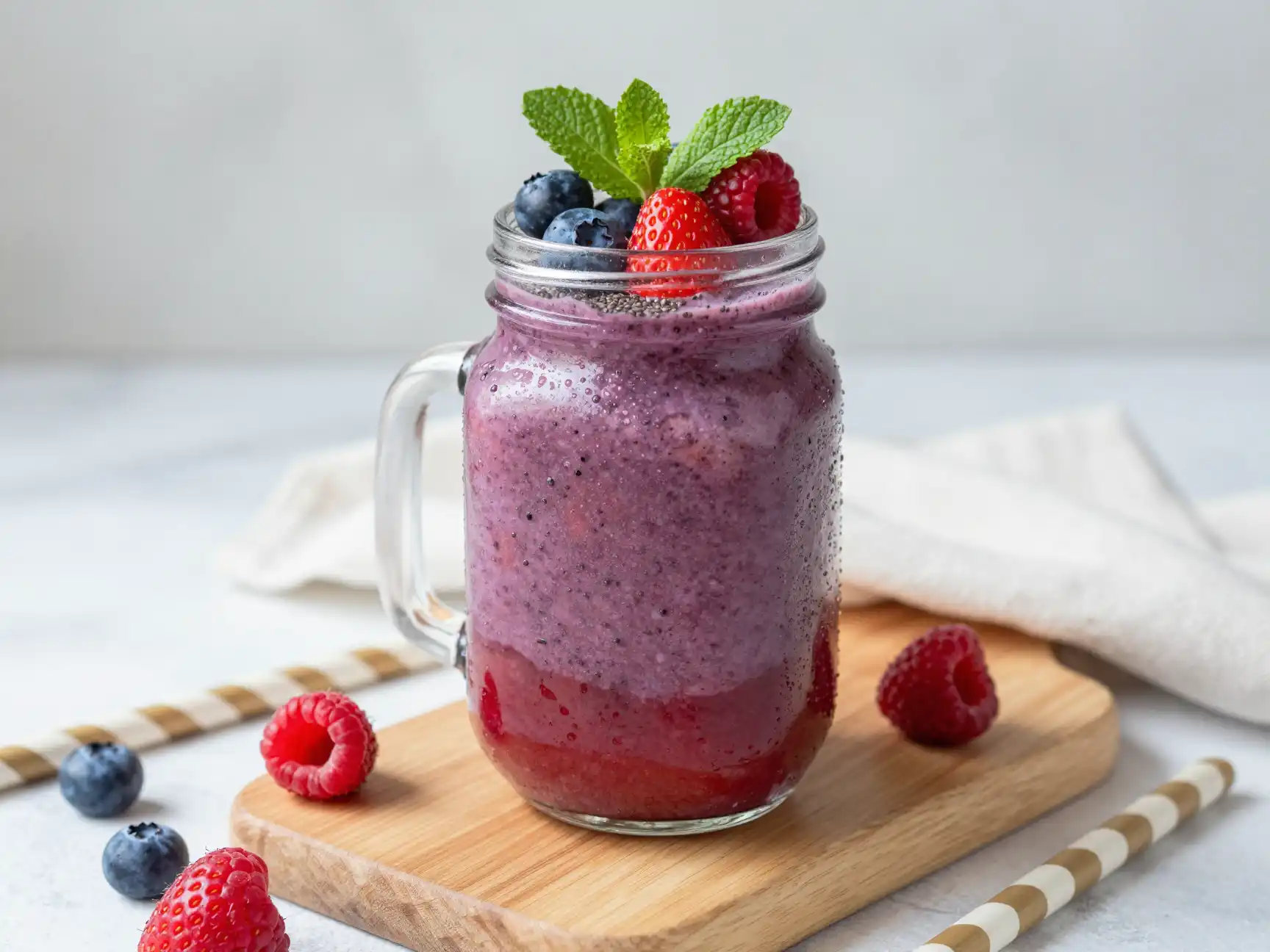 Low-Calorie Berry Smoothie for Weight Loss plated dish