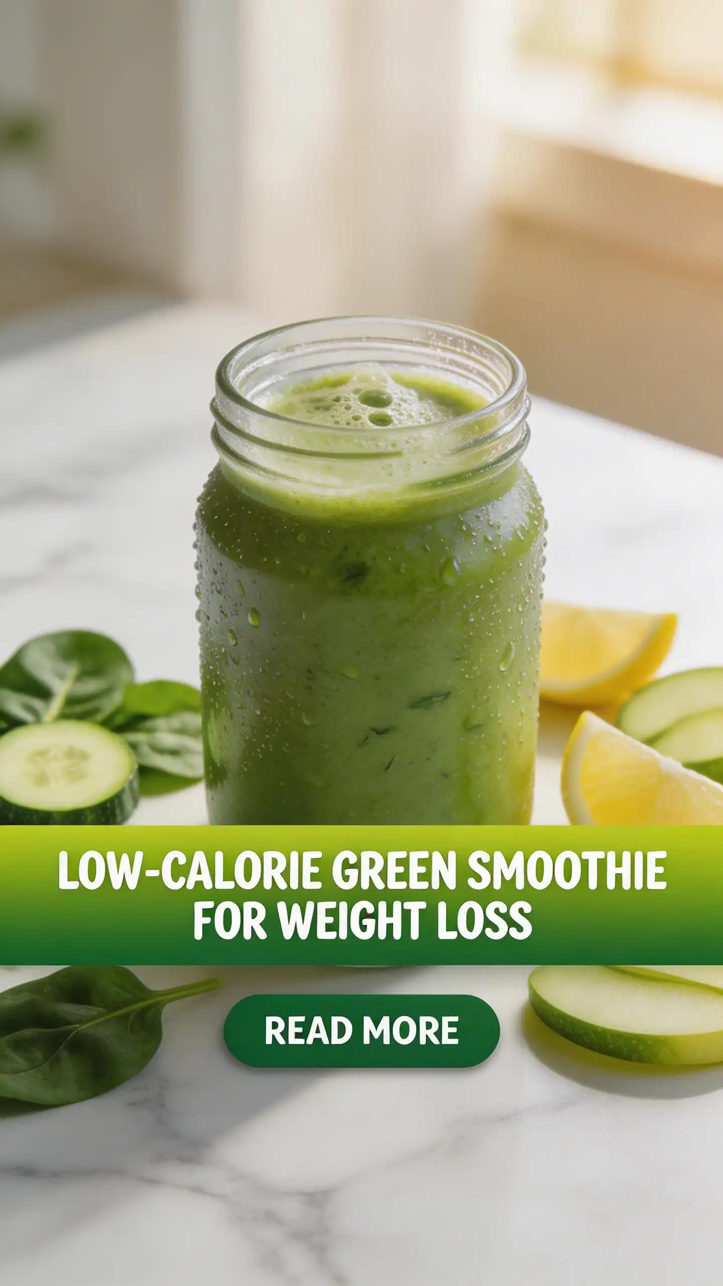 Low-Calorie Green Smoothie for Weight Loss pinterest pin