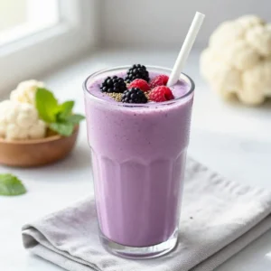 Low-Sugar Berry Cauliflower Smoothie for Weight Loss