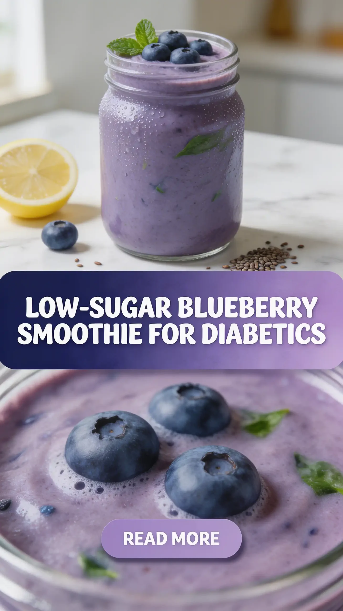 Low-Sugar Blueberry Smoothie for Diabetics