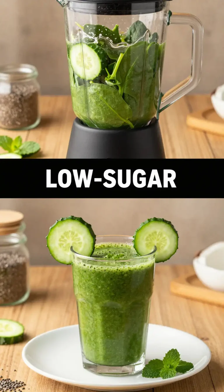 Low-Sugar Cucumber Green Smoothie for Diabetics