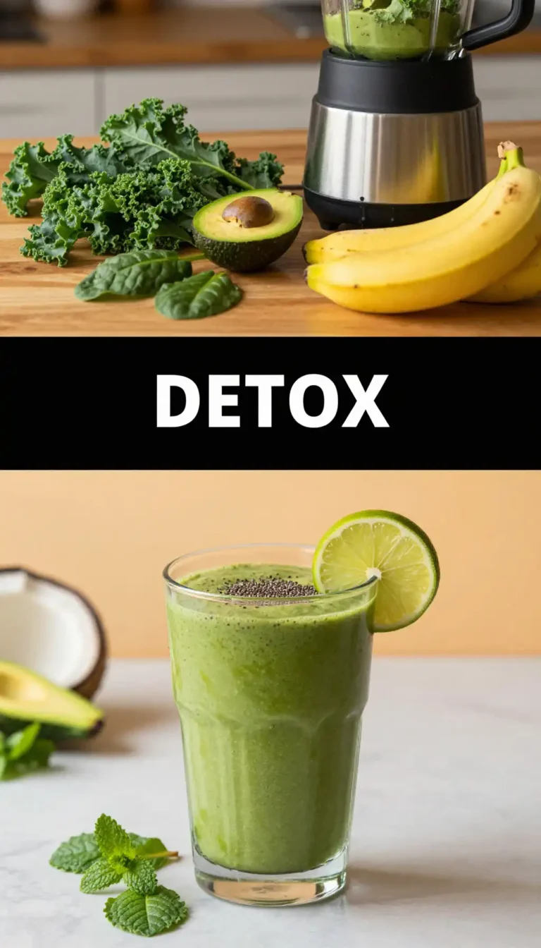 Low-Sugar Green Goddess Detox Smoothie with Cucumber and Mint