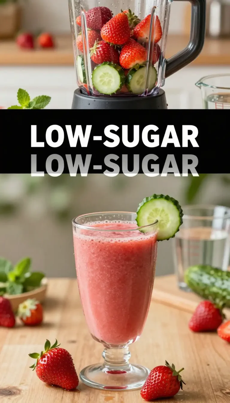 Low-Sugar Strawberry Cucumber Smoothie