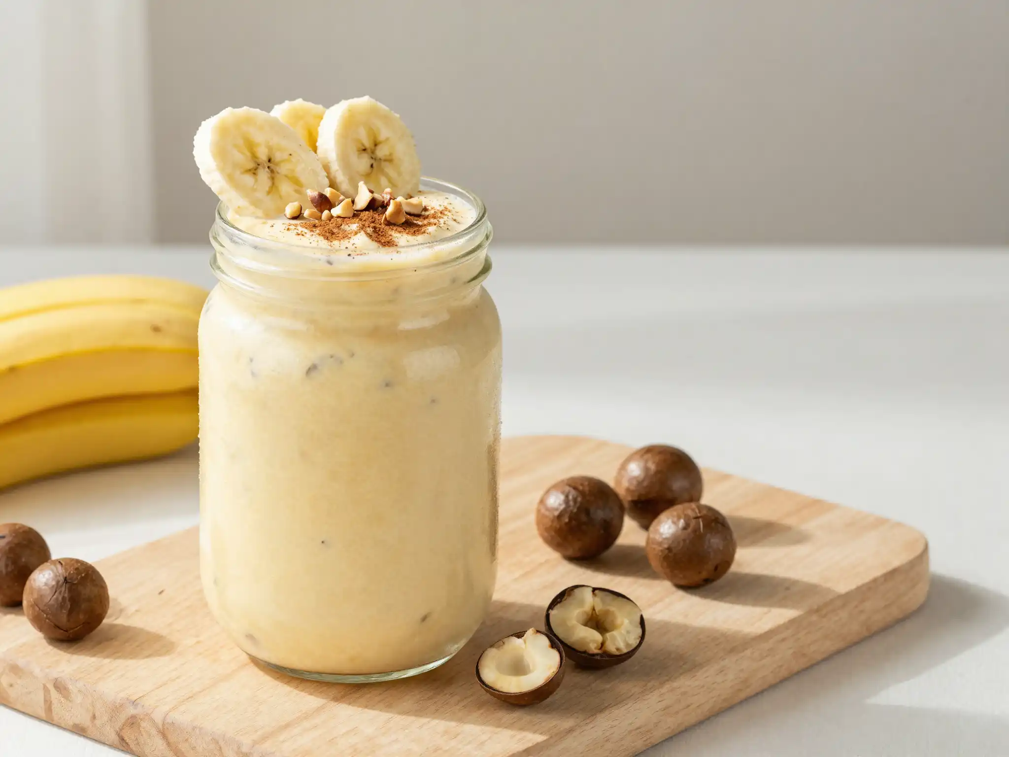 Macadamia Banana Smoothie for Creamy Texture plated dish