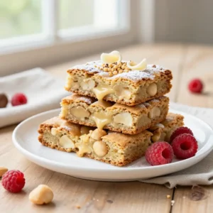 Gooey White Chocolate Macadamia Nut Blondies Recipe