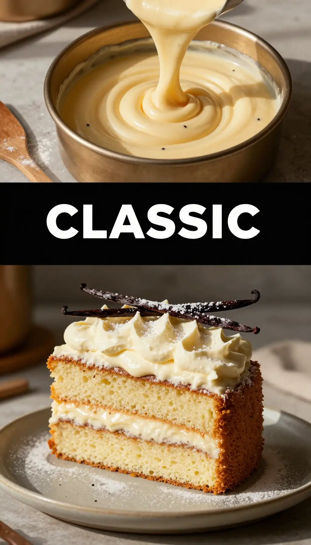 Madagascar Vanilla Bean Sponge With Whipped Mascarpone pinterest pin