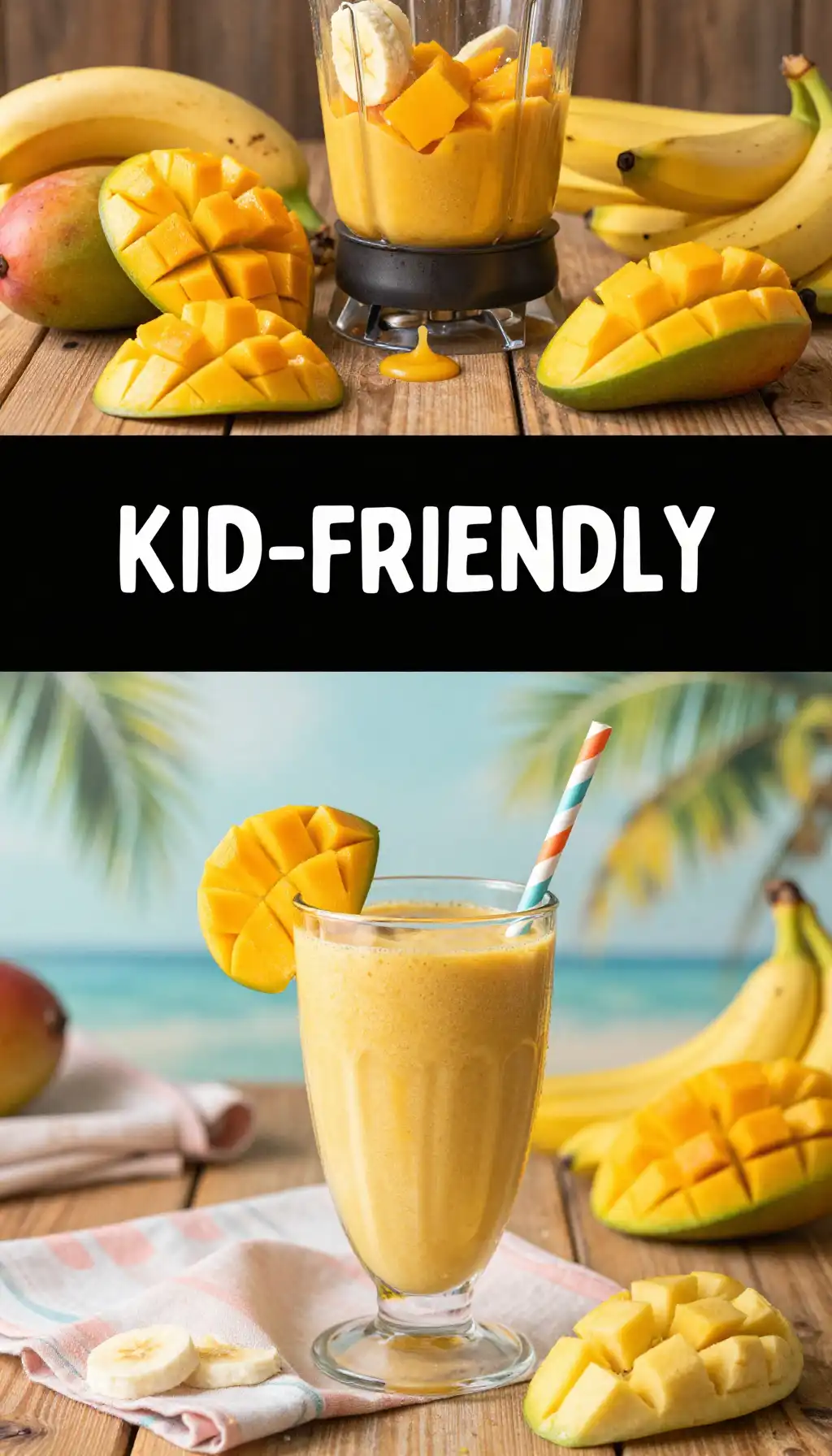 Mango Banana Smoothie for Kids Vitamins