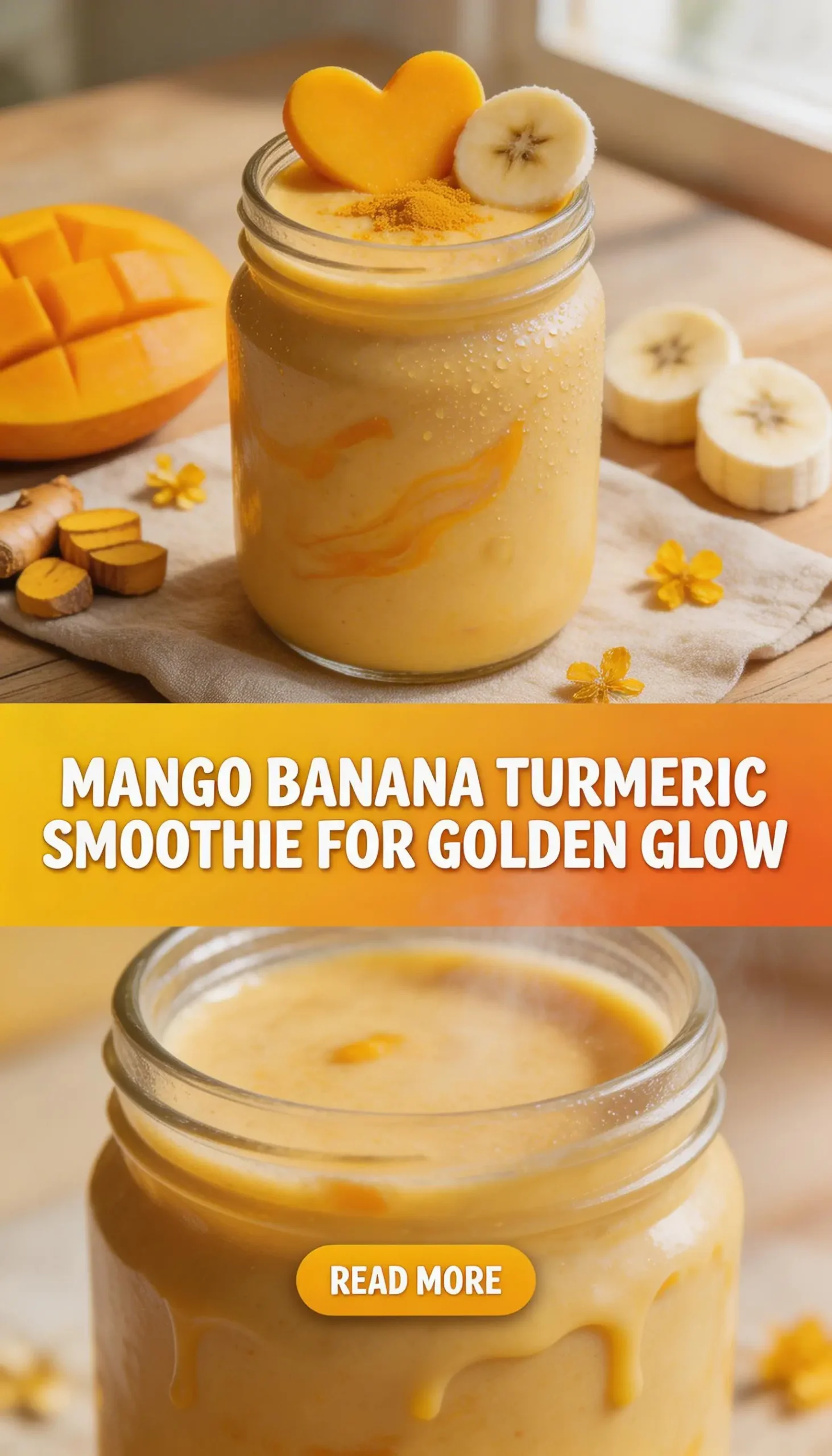 Mango Banana Turmeric Smoothie for Golden Glow