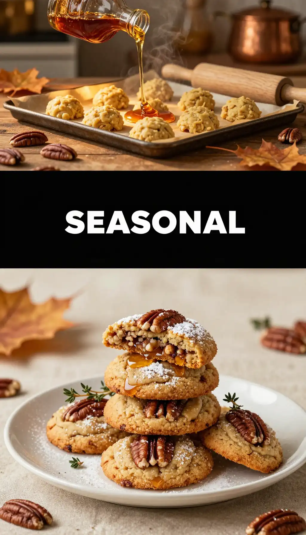 Maple Pecan Fall Cookies pinterest pin