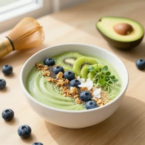 Healthy Matcha Avocado Smoothie Bowl Recipe for Energy