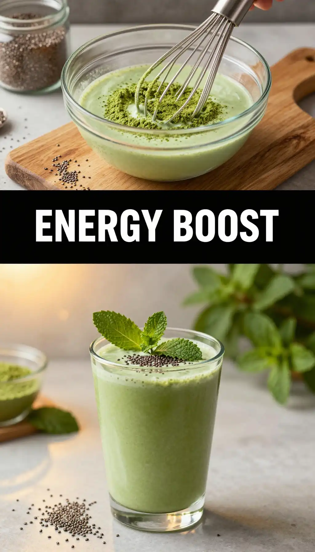 Matcha Chia Smoothie for Long Lasting Energy