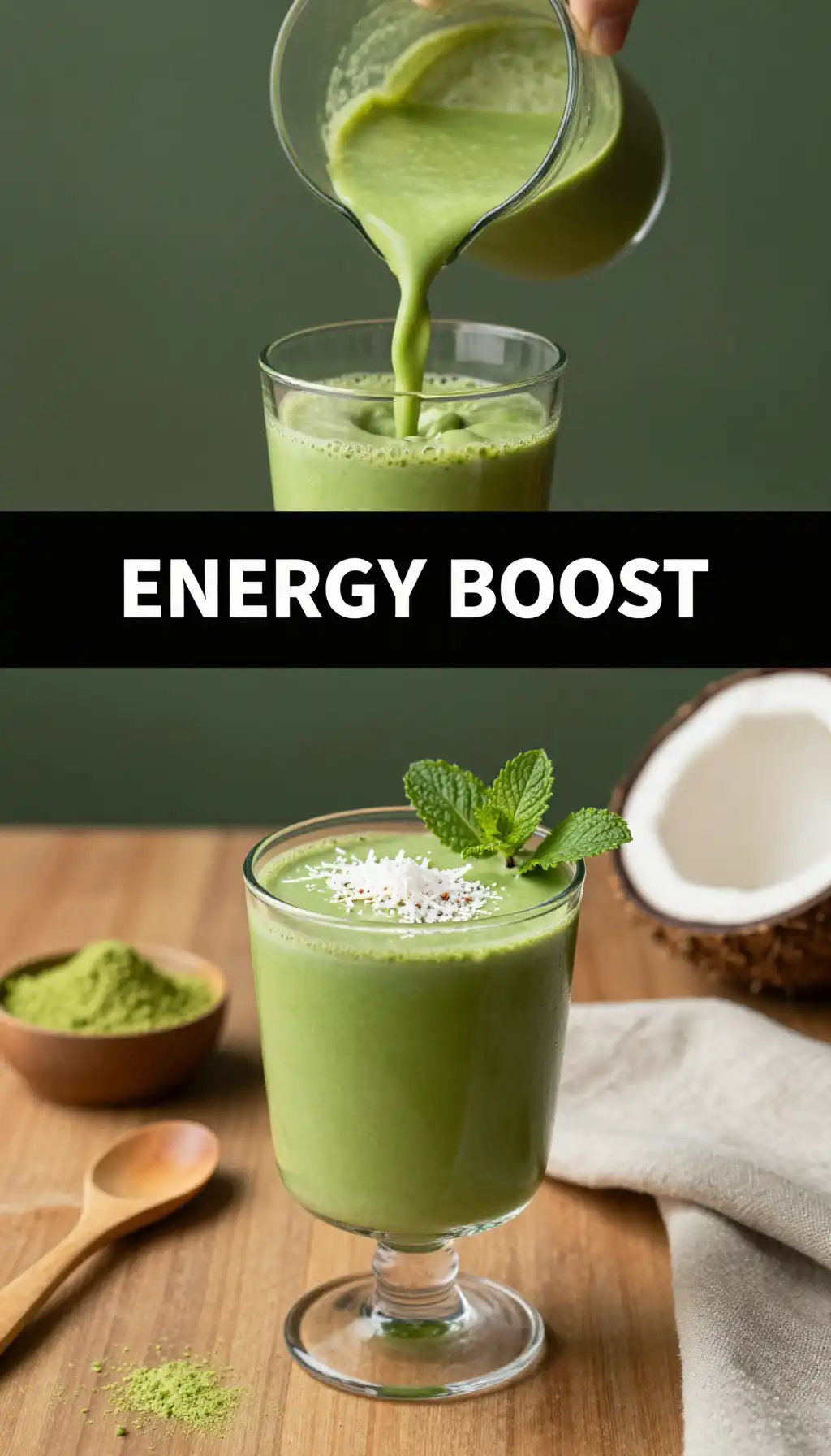 Matcha Coconut Smoothie for Steady Energy
