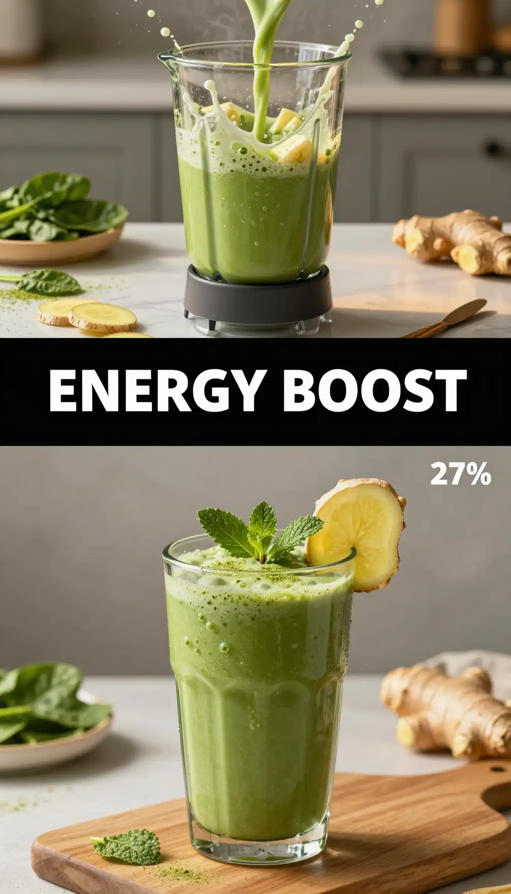 Matcha Ginger Smoothie for Metabolism Boost pinterest pin
