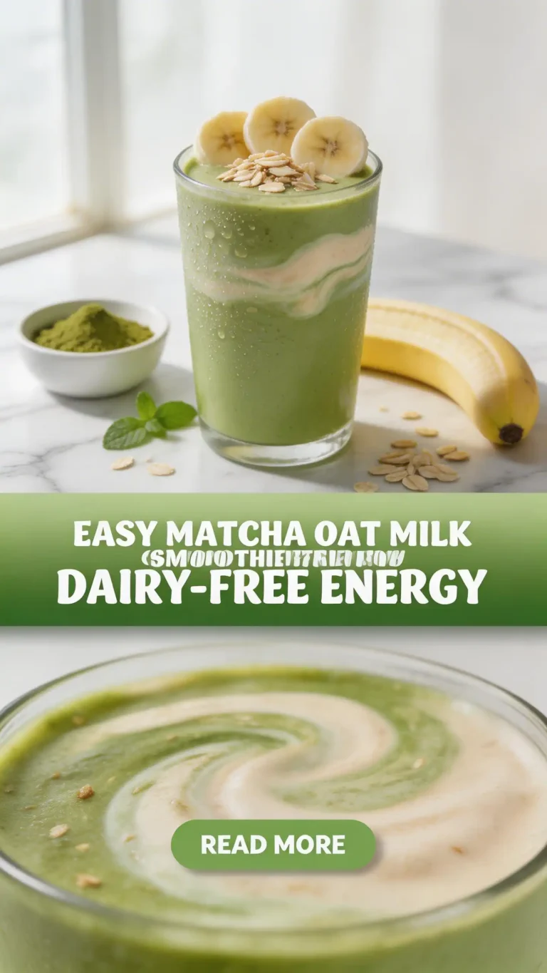 Matcha Oat Milk Smoothie for Dairy-Free Energy
