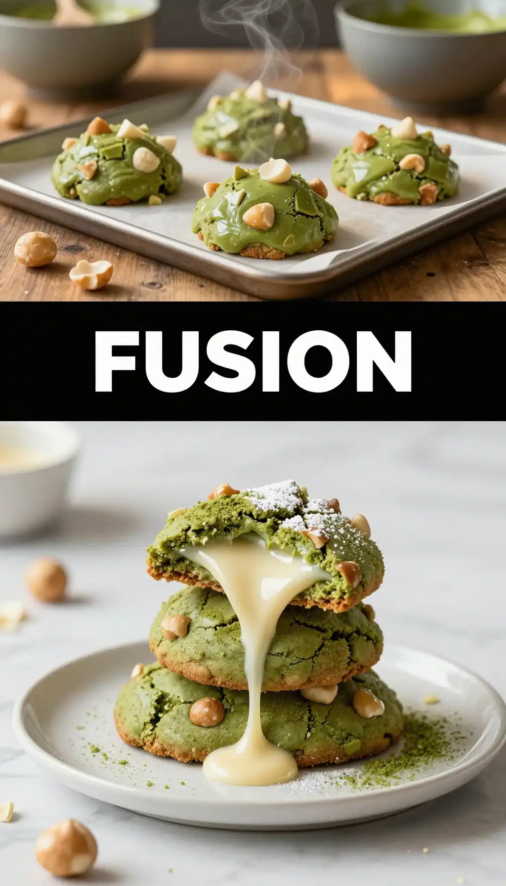 Matcha White Chocolate Macadamia Cookies pinterest pin