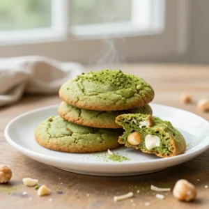 Gooey Matcha White Chocolate Macadamia Cookies Recipe