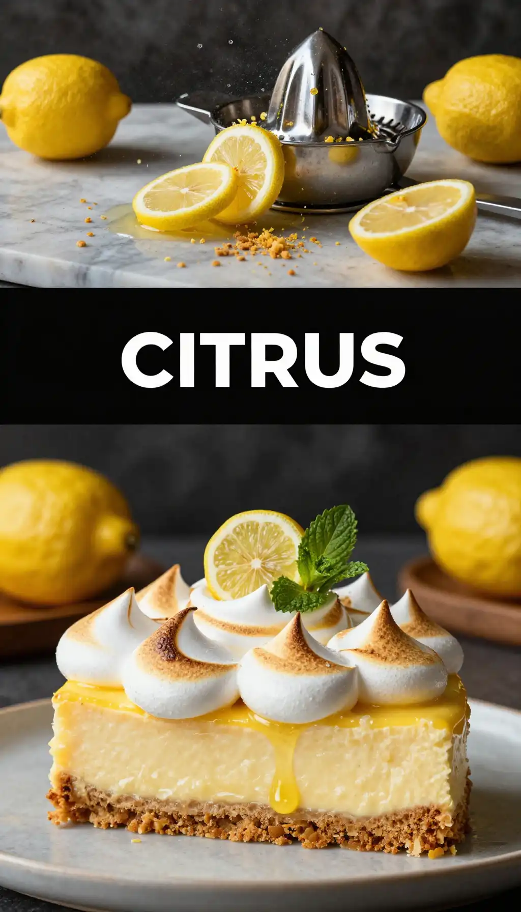 Meyer Lemon Meringue Cheesecake