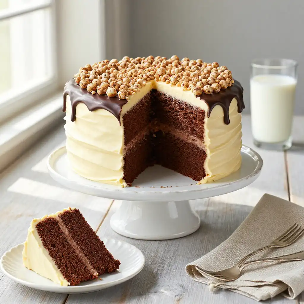Milk Chocolate Malt Layer Cake With Malted Buttercream plated dish