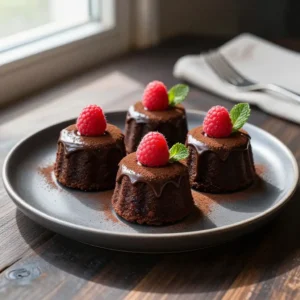 Mini Dark Chocolate Fudge Cakes from Scratch - Easy Recipe