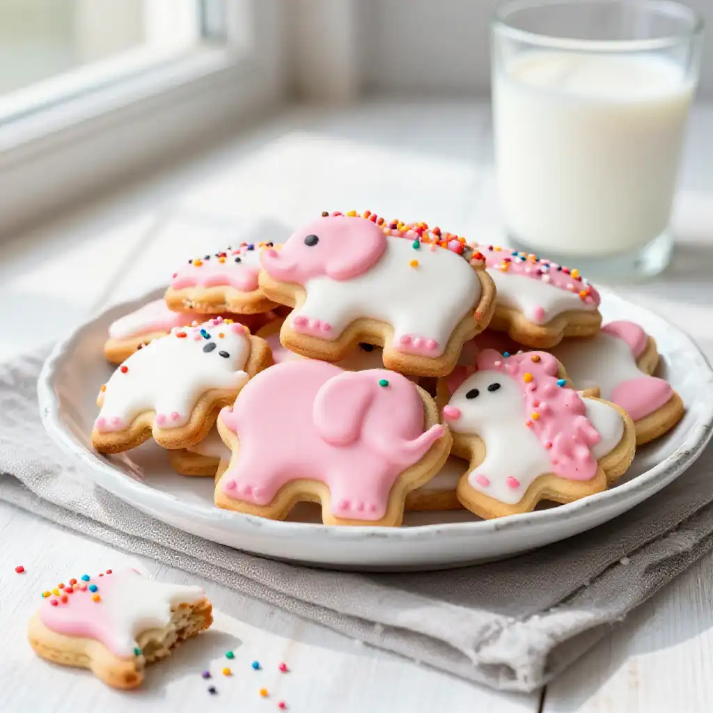 Nostalgic Frosted Animal Style Cookies plated dish