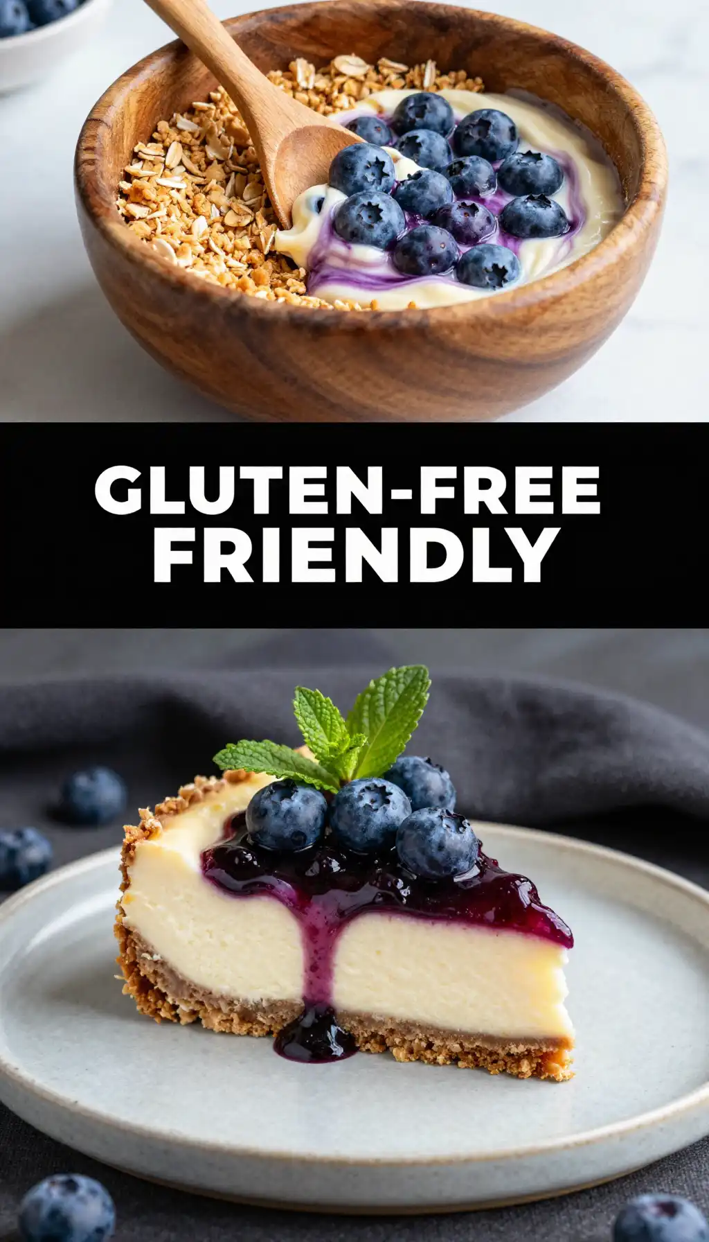 Oat Crust And Blueberry Cheesecake
