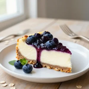 Blueberry Cheesecake Oat Crust: Healthy & Easy Dessert