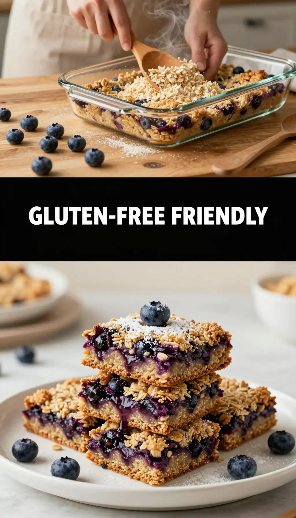 Oat Flour And Blueberry Bars pinterest pin