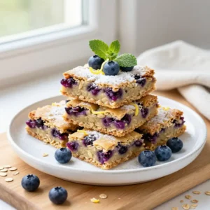 Easy Oat Flour Blueberry Bars | Healthy Breakfast Meal Prep
