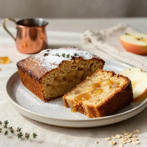 Healthy Oat Flour Brown Butter Apple Cake Recipe