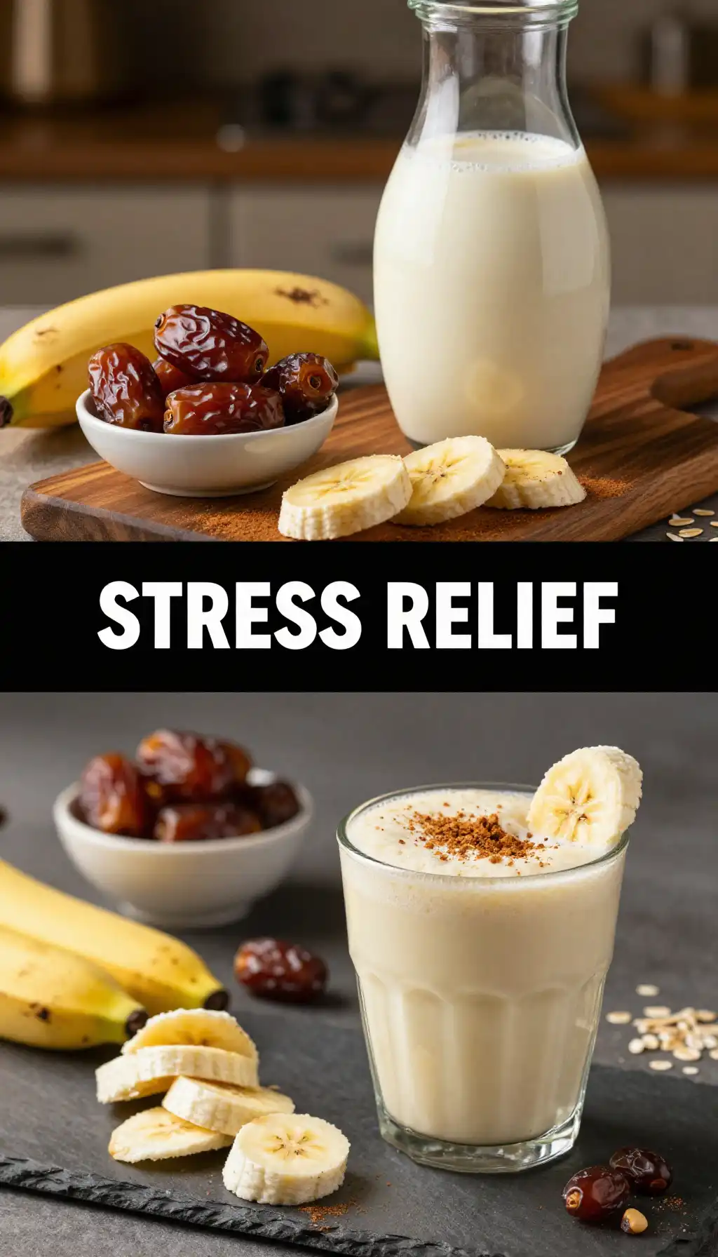 Oat Milk Banana Date Smoothie for Better Sleep pinterest pin