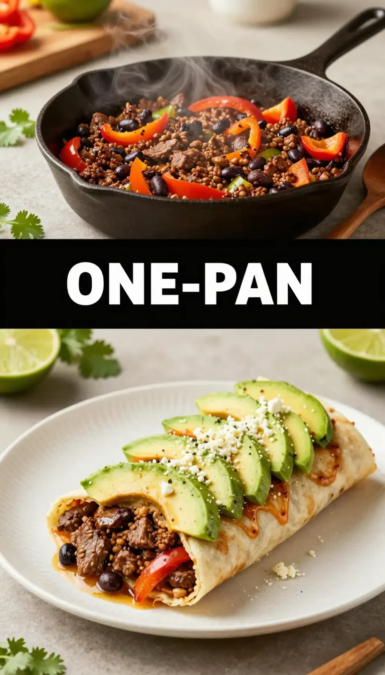One-Pan Beef Burrito Skillet with Black Beans