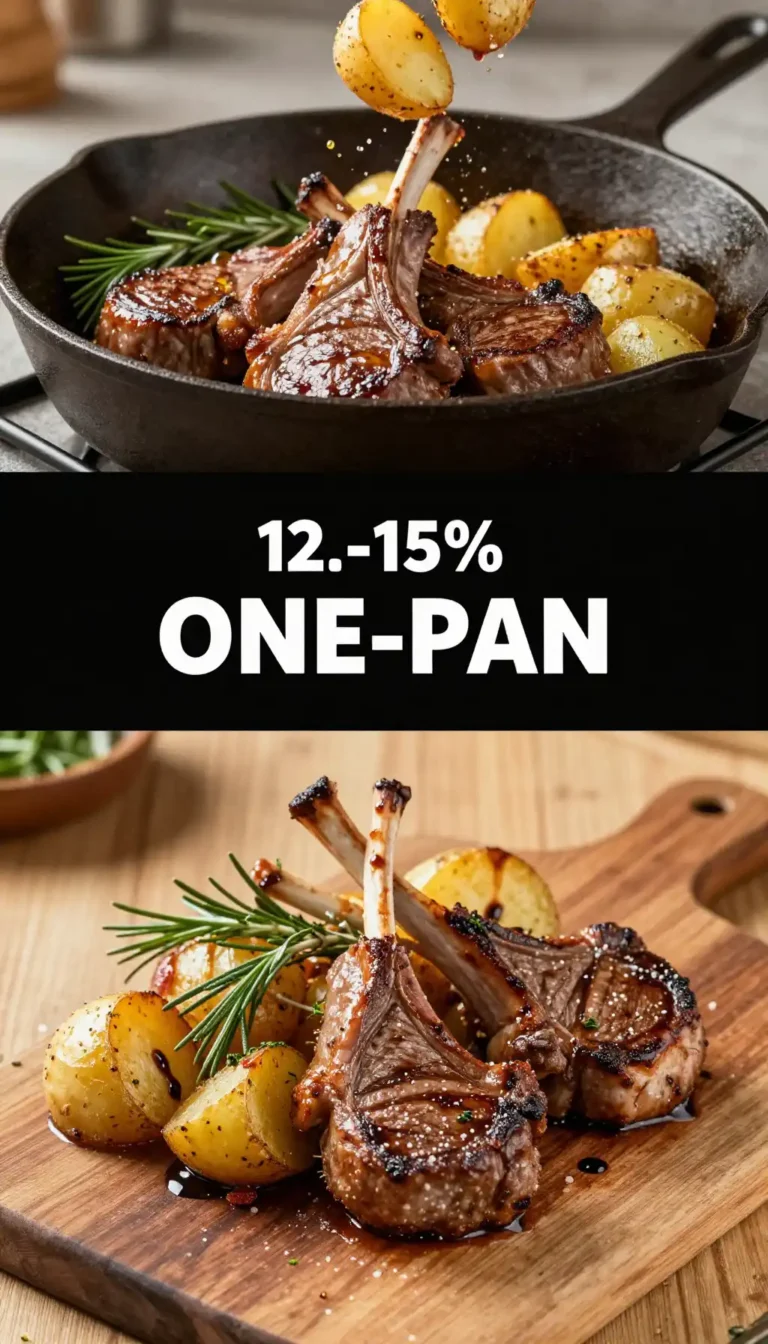 One-Pan Lamb Chops with Rosemary Roasted Potatoes