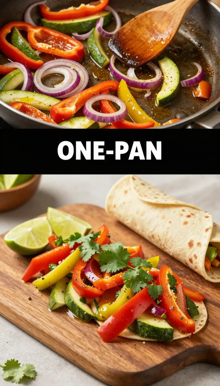 One-Pan Vegetable Fajitas with Colorful Peppers