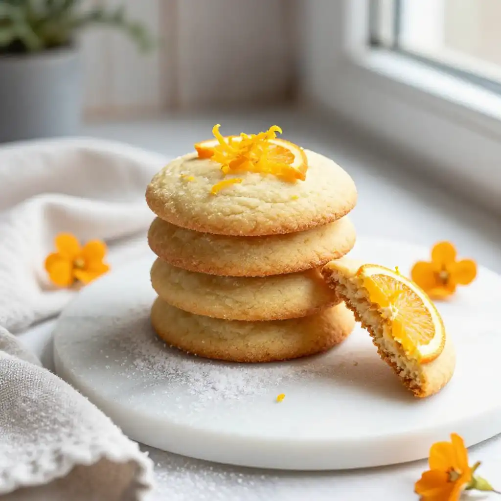 Orange Blossom Sugar Cookies plated dish