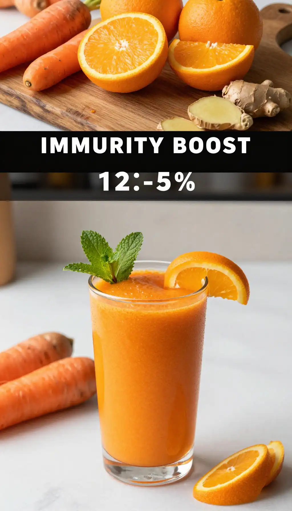 Orange Carrot Ginger Smoothie for Immunity