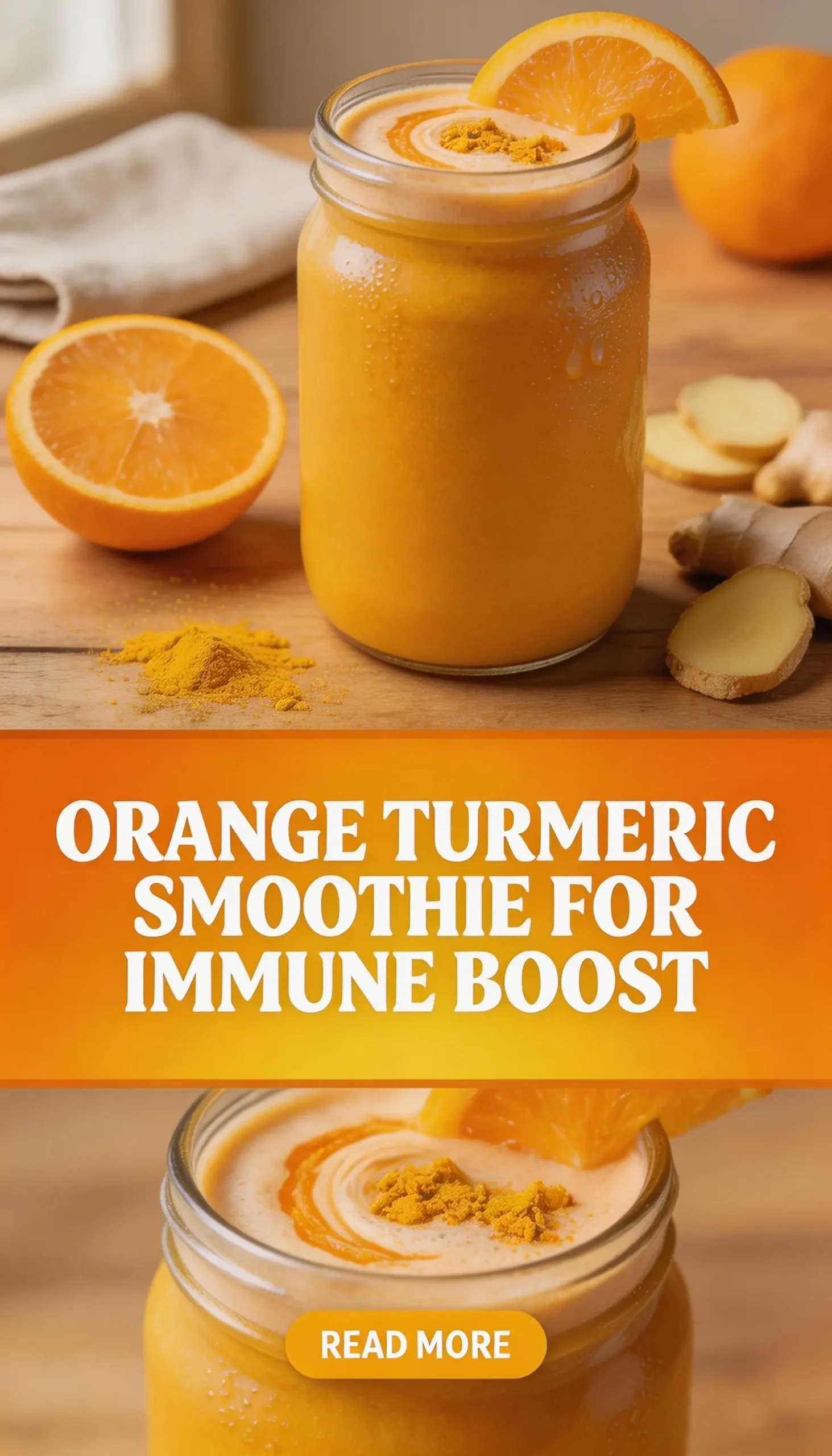 Orange Turmeric Smoothie for Immune Boost pinterest pin