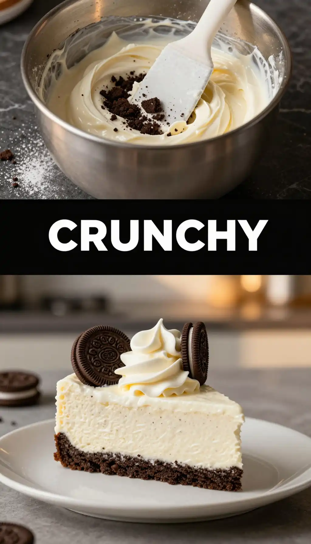 Oreo Cookie Crust Vanilla Cheesecake