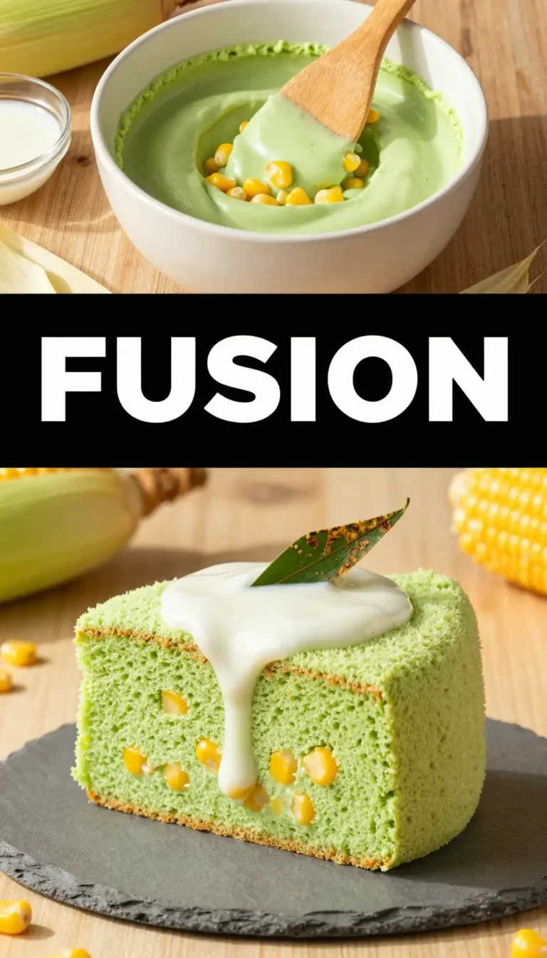 Pandan And Sweet Corn Sponge Cake