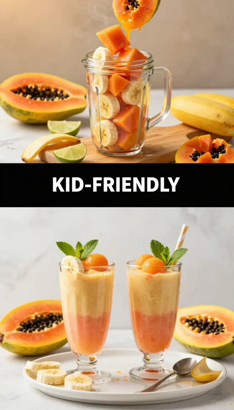 Papaya Banana Smoothie for Kids Digestion