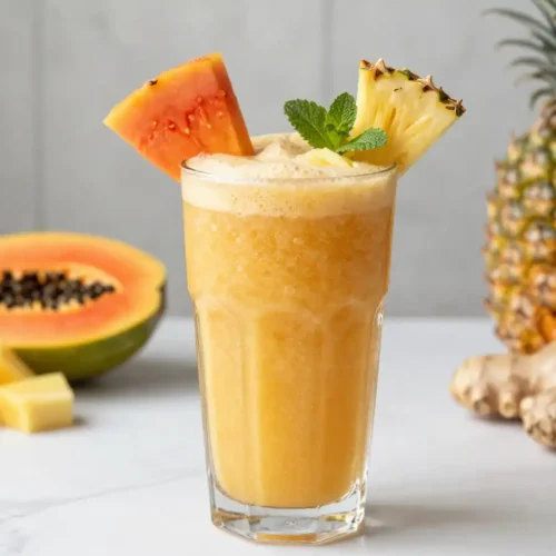 Best Papaya Pineapple Ginger Smoothie for Gut Health