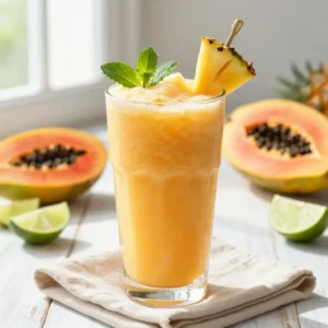 Tropical Papaya Pineapple Smoothie for Gut Health