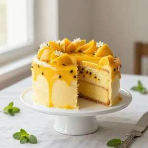 Passionfruit Mango Chiffon Cake Recipe - Tropical Delight