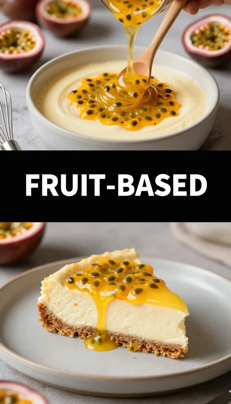 Passionfruit Curd Swirl Cheesecake