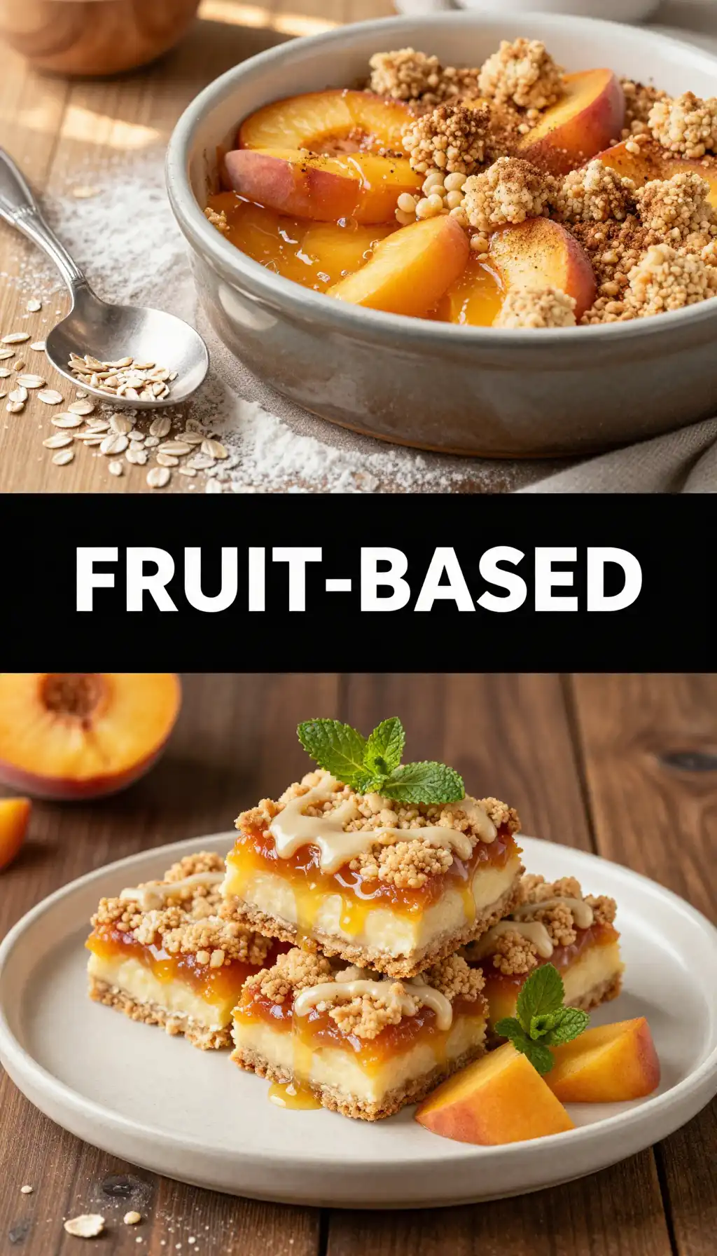 Peach Cobbler Crumble Bars