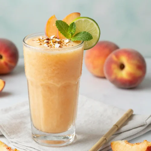 Easy Creamy Peach Coconut Smoothie Recipe | Summer Dream