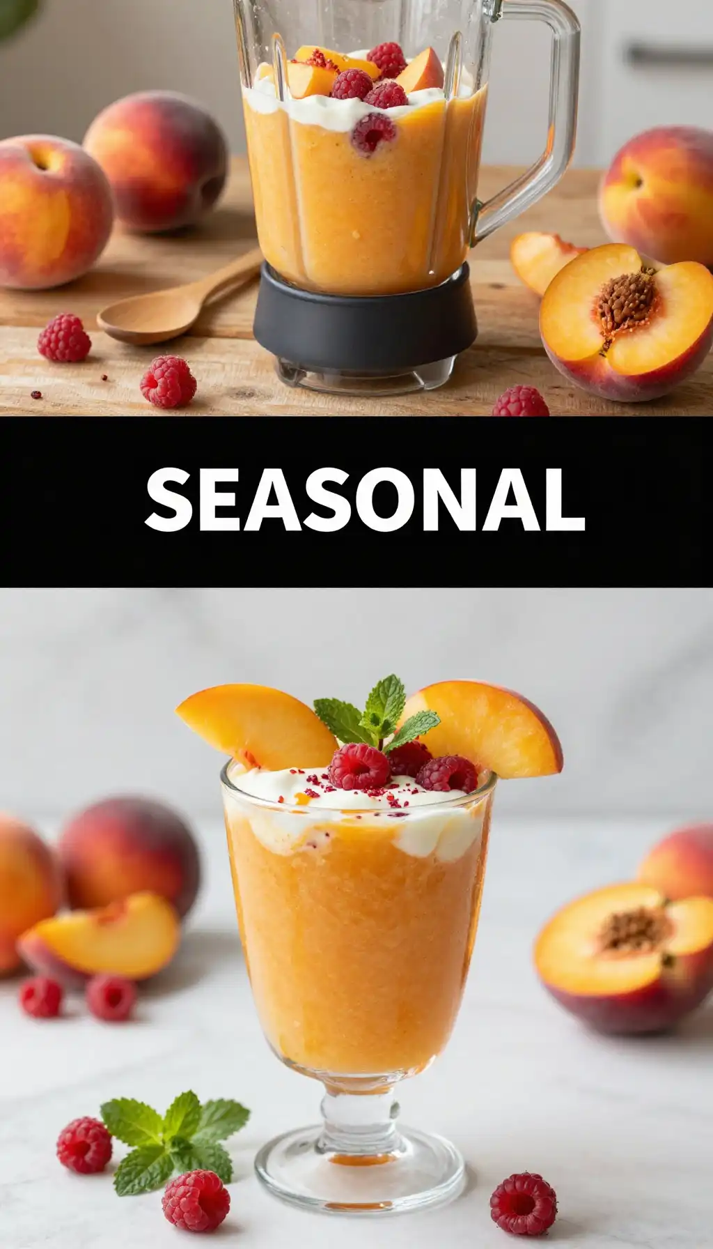 Peach Melba Smoothie for Summer Dessert